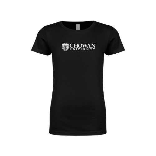  Next Level Girls Black Fashion Fit T Shirt - Horizontal Primary Mark