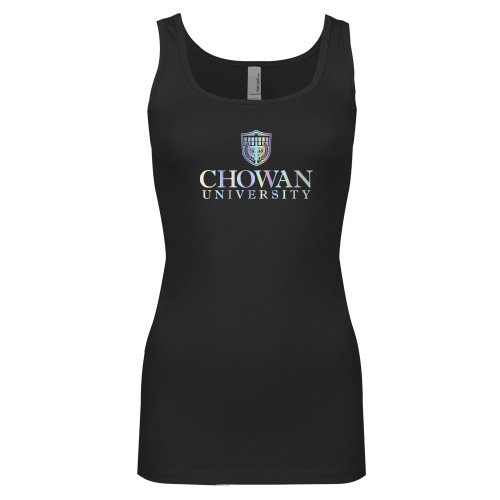  Next Level Ladies Junior Fit Black Jersey Tank - Primary Mark  Foil