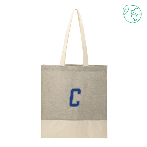  Split Recycled Grey Cotton Twill Convention Tote - CU Mark