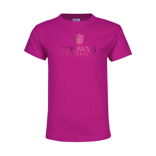  Youth Hot Pink T Shirt - Primary Mark  Foil