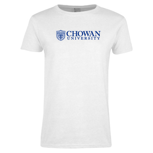  Womens White Short Sleeve Tee - Horizontal Primary Mark