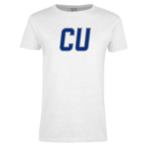  Womens White Short Sleeve Tee - CU Mark