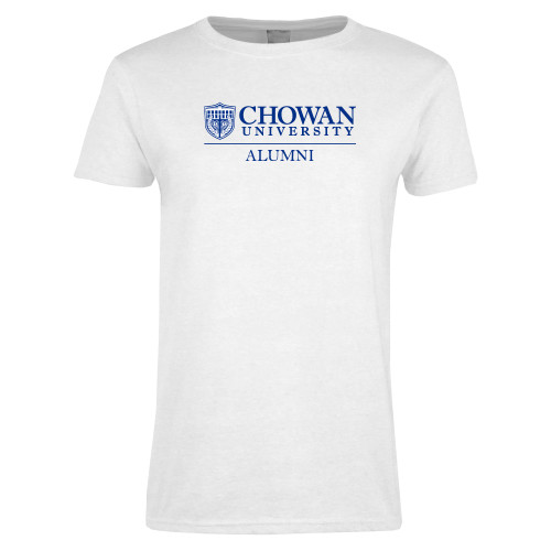  Womens White Short Sleeve Tee - Chowan Alumni