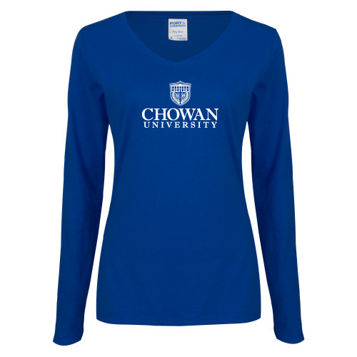 Main Image for  Womens Royal Long Sleeve V Neck Tee 