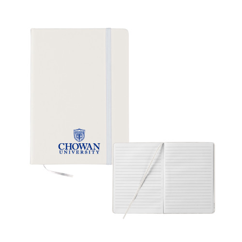  5x7 White Hard Cover Journal - Primary Mark