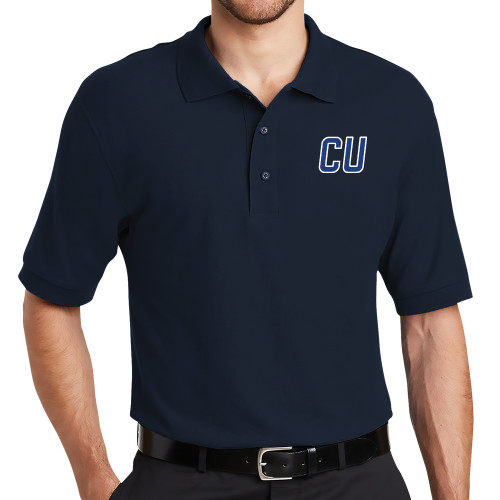  Navy Silk Touch Polo - CU Mark