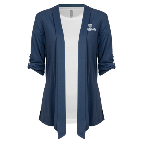  Womens Navy Drape Front Cardigan Sweater  - Primary Mark