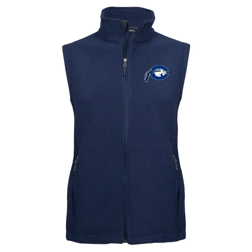  Navy Fleece Full Zip Vest - Mascot Logo
