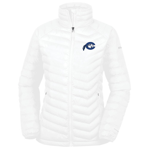 Columbia Womens White Powder Lite Jacket - Mascot Logo