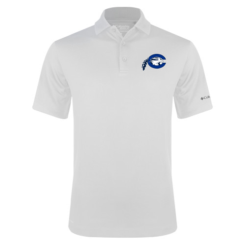  Columbia White Omni Wick Drive Polo - Mascot Logo