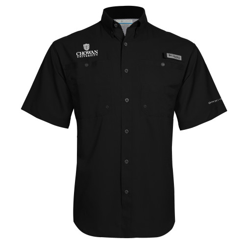  Columbia Black Tamiami Performance Short Sleeve Shirt - Primary Mark