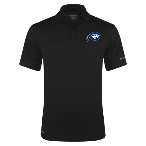  Columbia Black Omni Wick Drive Polo - Mascot Logo