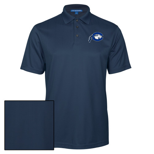  Navy Performance Fine Jacquard Polo - Mascot Logo