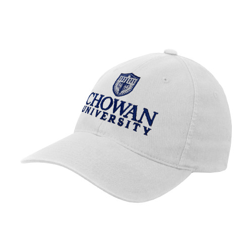  White Flexfit Structured Low Profile Hat - Primary Mark