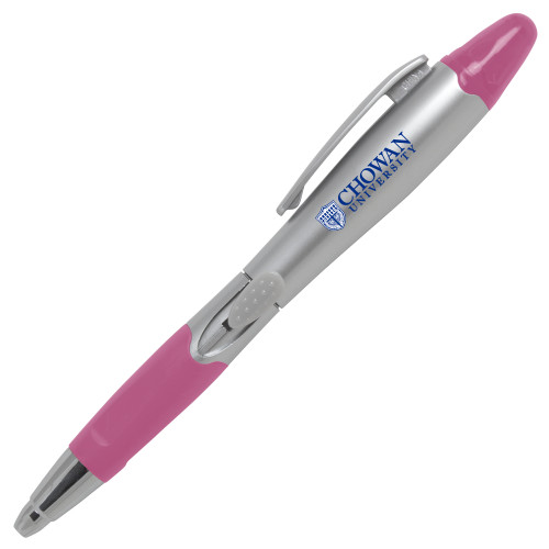  Silver/Pink Blossom Pen/Highlighter - Horizontal Primary Mark