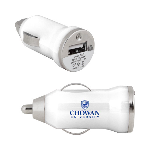  On the Go White Car Charger - Primary Mark