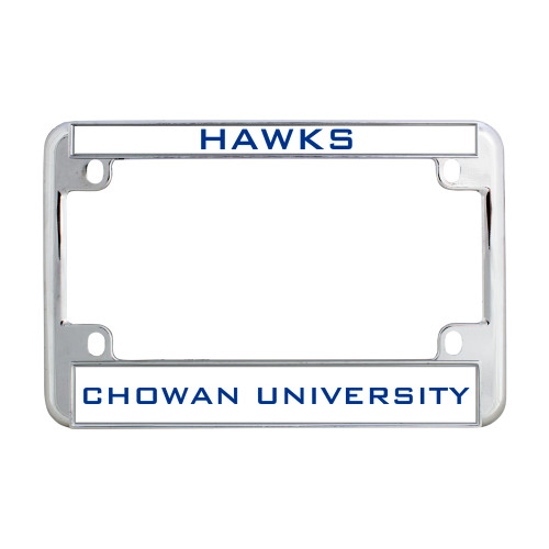  Metal Motorcycle License Plate Frame in Chrome - Hawks