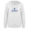 Thumbnail image for  ENZA Womens White V Notch Raw Edge Fleece Hoodie