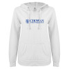 Thumbnail image for  ENZA Womens White V Notch Raw Edge Fleece Hoodie