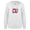 Thumbnail image for  ENZA Womens White V Notch Raw Edge Fleece Hoodie
