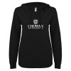 Thumbnail image for  ENZA Womens Black V Notch Raw Edge Fleece Hoodie