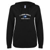 Thumbnail image for  ENZA Womens Black V Notch Raw Edge Fleece Hoodie