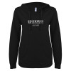 Thumbnail image for  ENZA Womens Black V Notch Raw Edge Fleece Hoodie