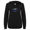Thumbnail image for  ENZA Womens Black V Notch Raw Edge Fleece Hoodie