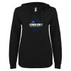 Thumbnail image for  ENZA Womens Black V Notch Raw Edge Fleece Hoodie