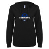 Thumbnail image for  ENZA Womens Black V Notch Raw Edge Fleece Hoodie