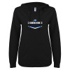Thumbnail image for  ENZA Womens Black V Notch Raw Edge Fleece Hoodie