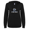 Thumbnail image for  ENZA Womens Black V Notch Raw Edge Fleece Hoodie