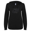 Thumbnail image for  ENZA Womens Black V Notch Raw Edge Fleece Hoodie