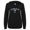 Thumbnail image for  ENZA Womens Black V Notch Raw Edge Fleece Hoodie