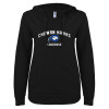 Thumbnail image for  ENZA Womens Black V Notch Raw Edge Fleece Hoodie