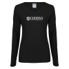 Thumbnail image for  Womens Black Long Sleeve V Neck Tee 