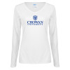 Thumbnail image for  Womens White Long Sleeve V Neck Tee