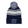 Thumbnail image for  Navy/White Two Tone Knit Pom Beanie w/Cuff