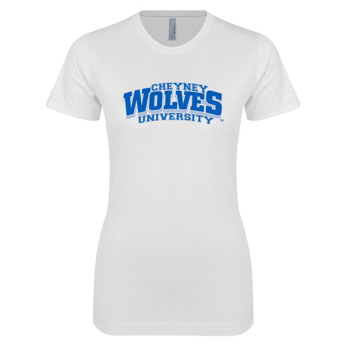  Next Level Womens White Boyfriend Tee - Primary Mark