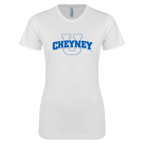  Next Level Womens White Boyfriend Tee - Cheyney U