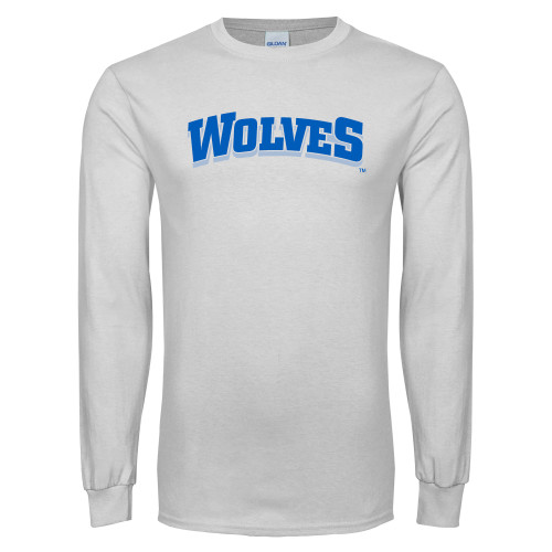  White Long Sleeve T Shirt - Wolves