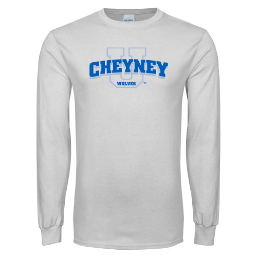  White Long Sleeve T Shirt - Cheyney U Wolves