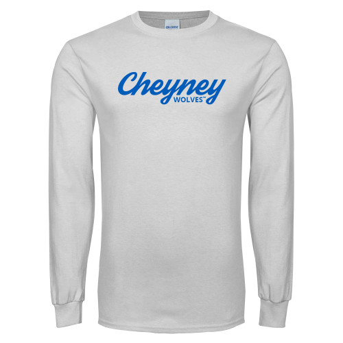  White Long Sleeve T Shirt - Script