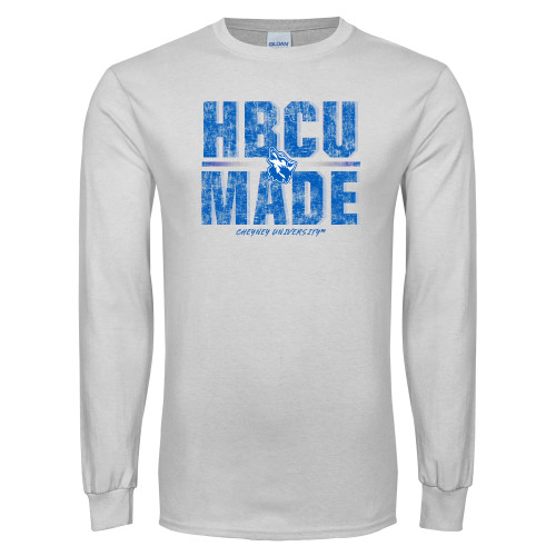  White Long Sleeve T Shirt - HBCU Made