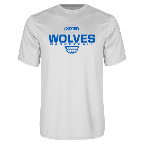  White Performance Tee - Sharp Net Basketball
