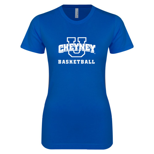 Next Level Womens Royal Boyfriend Tee - Basketball