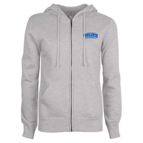  ENZA Womens Grey Fleece Full Zip Hoodie - Primary Mark