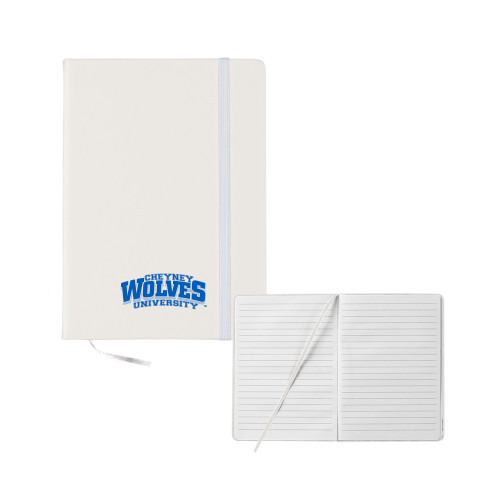  5x7 White Hard Cover Journal - Primary Mark