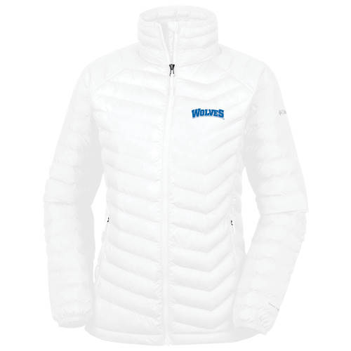  Columbia Womens White Powder Lite Jacket - Wolves