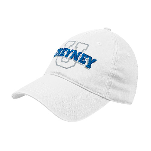  White Unstructured Adjustable Low Profile Hat - Cheyney U